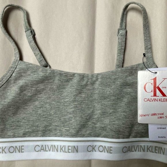Calvin Klein QF1536 CK One Cotton Unlined Bralette, Large - Picture 1 of 2